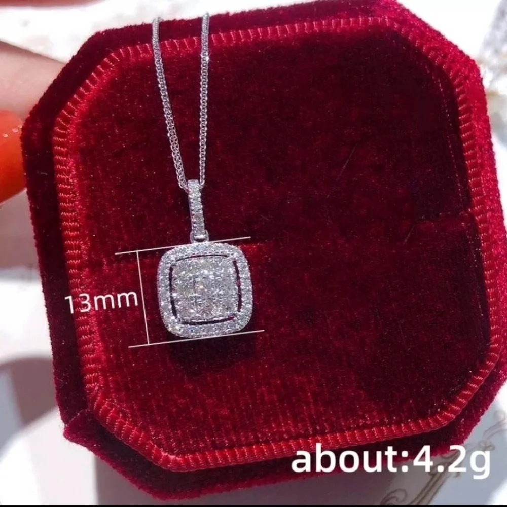 NEW STERLING SILVER DIAMOND PENDANT NECKLACE - Picture 1 of 2